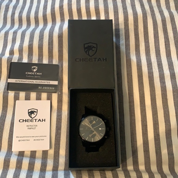 Men’s black metal bracelet Cheetah Watch - Picture 1 of 5